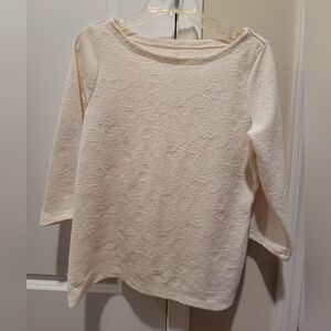 St. John's Bay Cream Textured Women's Blouse